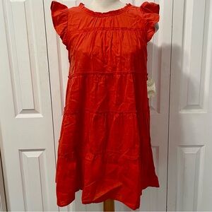New Altar'd State Coral Babydoll Dress with Ruffle Detail